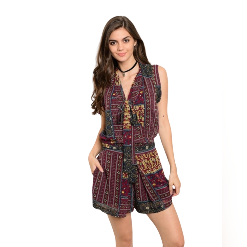 💥SALE💥Women's Sleeveless Patterned Romper